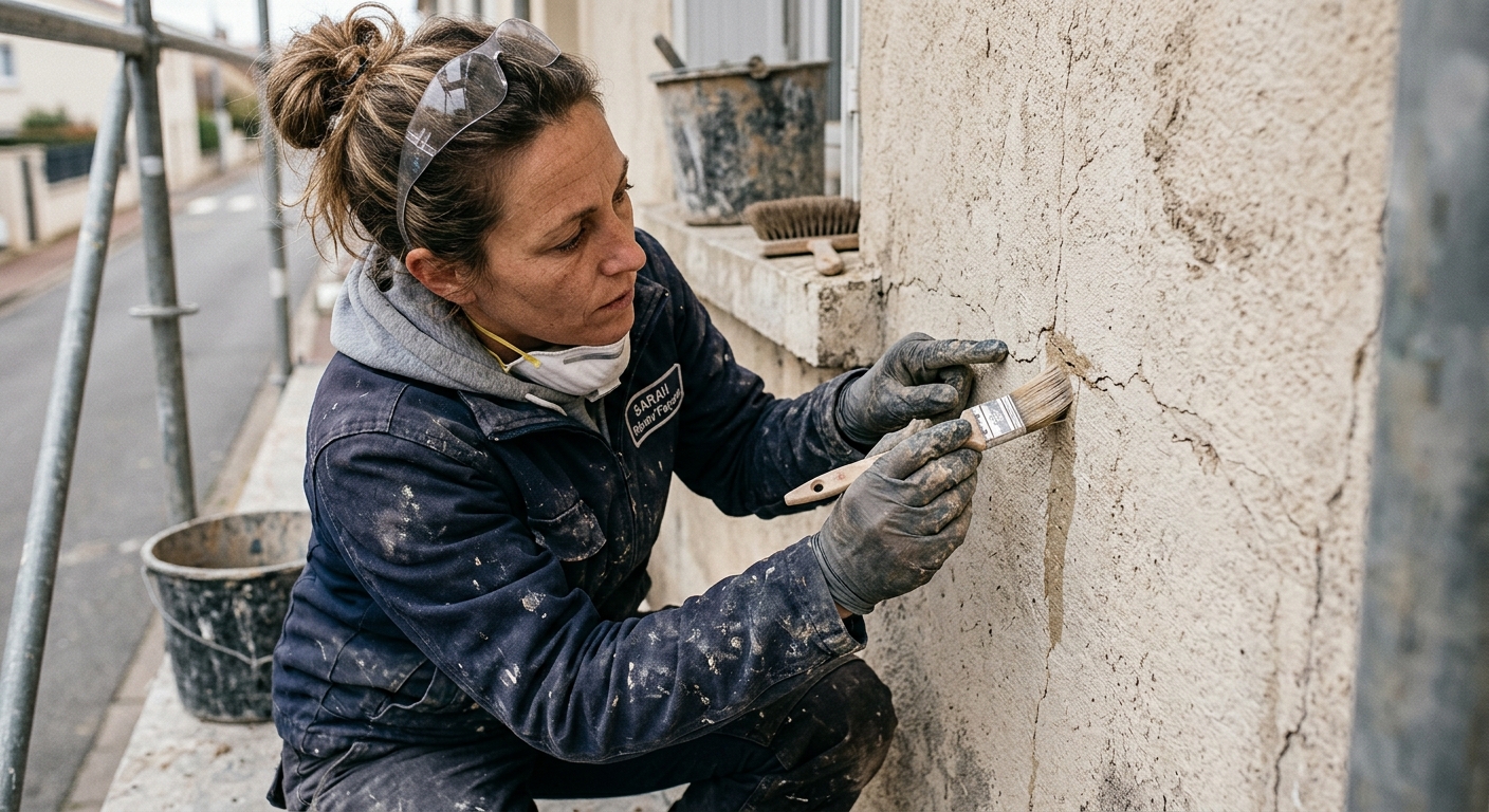 Traitement des fissures mur ext&eacute;rieur